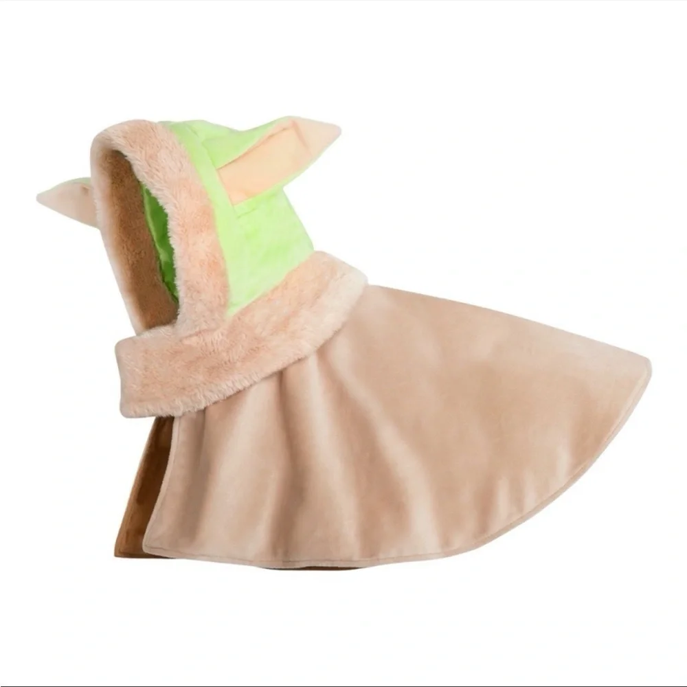 Disney Star Wars Grogu Cape Dog Costume Jacket NEW Large Tails Tan Green Yoda